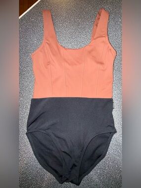 Tiger Friday Colorblock One-Piece Leotard - Brown & Black Size Adult Small